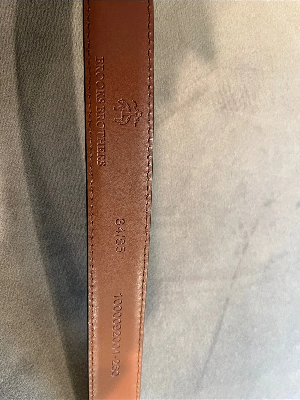 Brooks Brothers Brown Leather Belt with Silver Buckle